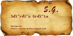 Sörös Gréta névjegykártya